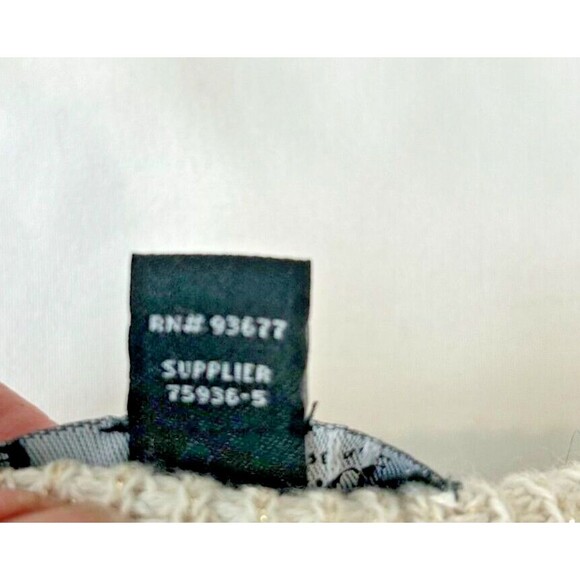 a.n.a. NEW APPROACH V-Neck Tunic Sweater-Cream/Ivory w Gold Metallic Thread Sz M - Picture 8 of 11